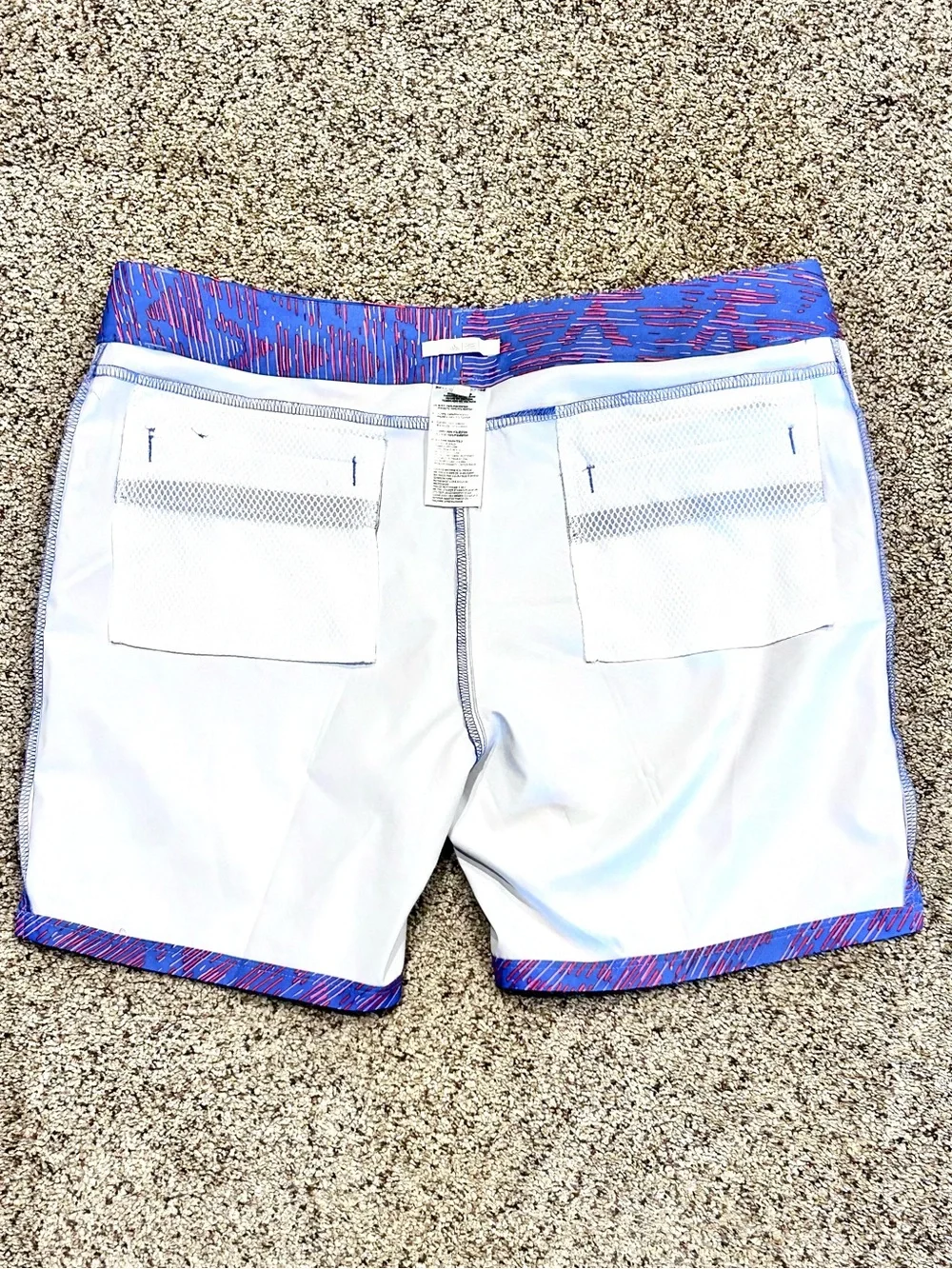 Adidas 2015 W Print 7” Activewear Bermuda Short Baja Blue Women's Size 12 N